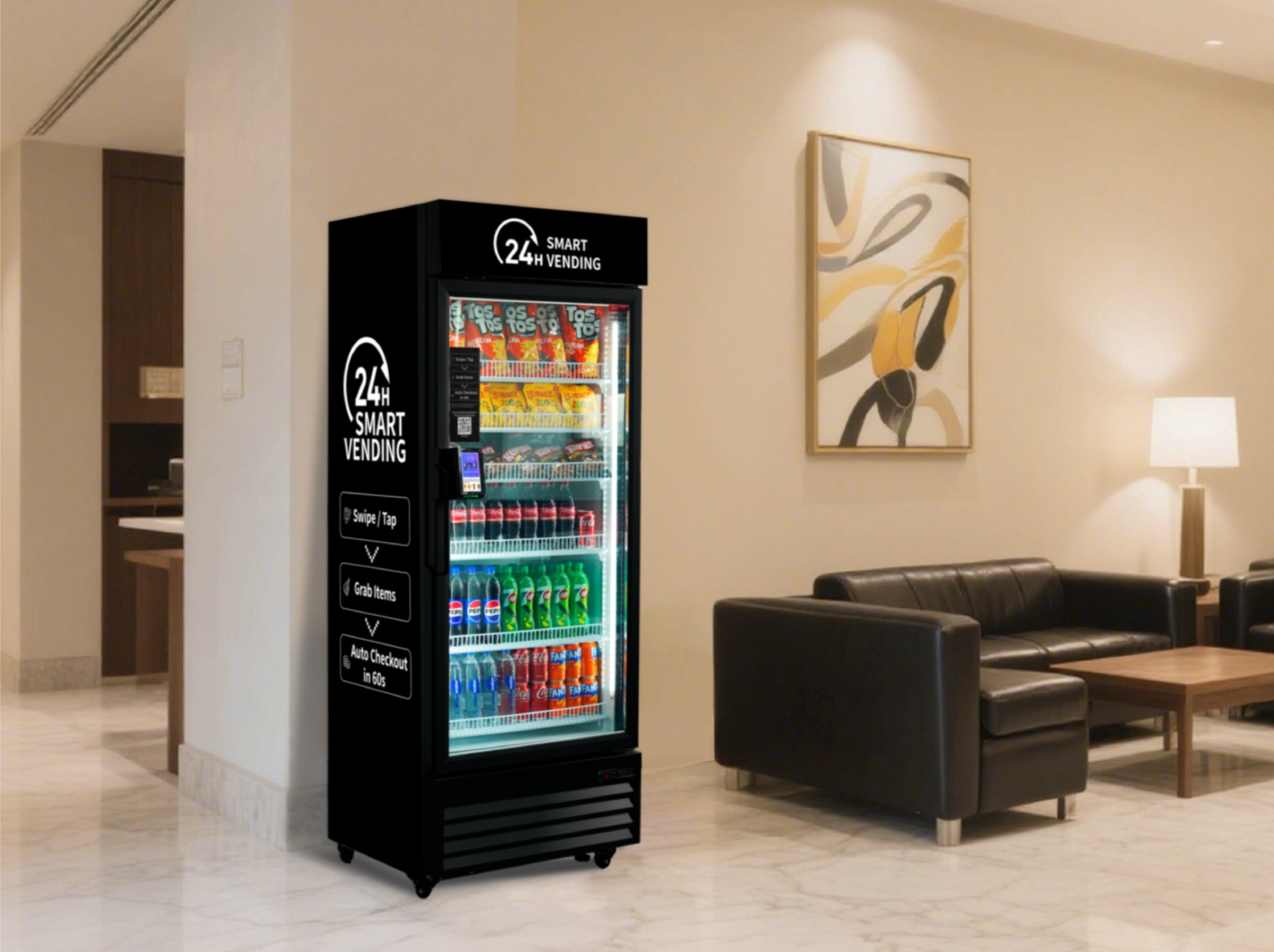 Smart cooler in a lounge environment